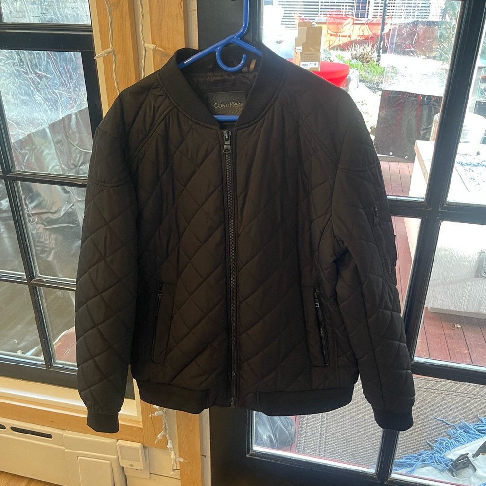 Calvin Klein Black Quilted Bomber Jacket